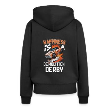 Demo Derby Demolition Derby Demolition Derby - Frauen Premium Bio Hoodie - Schwarz - Hinten - Julia (174cm)