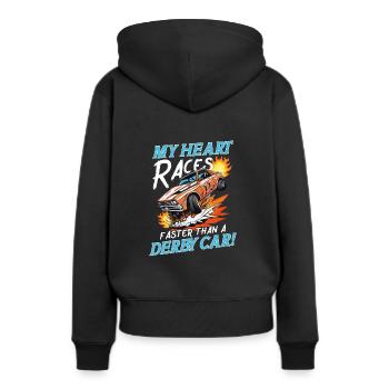Demo Derby Demolition Derby Demolition Derby - Frauen Premium Bio Hoodie - Schwarz - Hinten - Julia (174cm)