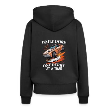 Demo Derby Demolition Derby Demolition Derby - Frauen Premium Bio Hoodie - Schwarz - Hinten - Julia (174cm)