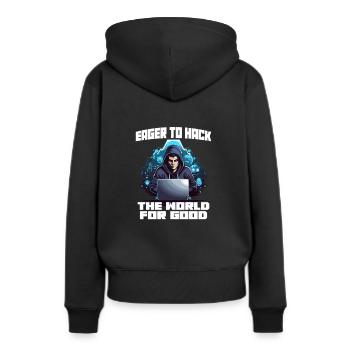 Analyste en piratage éthique Cybersécurité éthique - Sweat à capuche Premium bio Femme - noir - Dos - Julia (174cm)