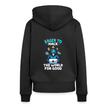 Analyste en piratage éthique Cybersécurité éthique - Sweat à capuche Premium bio Femme - noir - Dos - Julia (174cm)