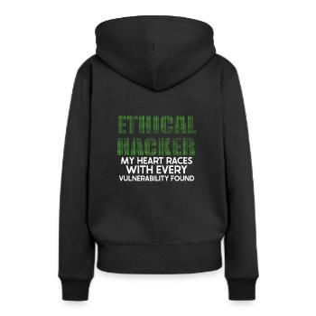 Analyste en piratage éthique Cybersécurité éthique - Sweat à capuche Premium bio Femme - noir - Dos - Julia (174cm)
