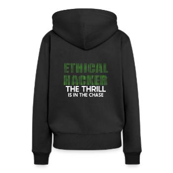 Analyste en piratage éthique Cybersécurité éthique - Sweat à capuche Premium bio Femme - noir - Dos - Julia (174cm)