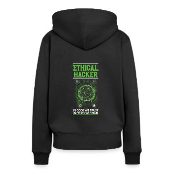 Analyste en piratage éthique Cybersécurité éthique - Sweat à capuche Premium bio Femme - noir - Dos - Julia (174cm)