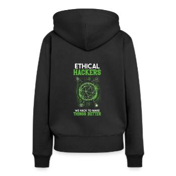 Analyste en piratage éthique Cybersécurité éthique - Sweat à capuche Premium bio Femme - noir - Dos - Julia (174cm)