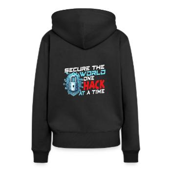 Analyste en piratage éthique Cybersécurité éthique - Sweat à capuche Premium bio Femme - noir - Dos - Julia (174cm)