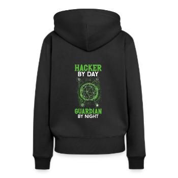 Analyste en piratage éthique Cybersécurité éthique - Sweat à capuche Premium bio Femme - noir - Dos - Julia (174cm)