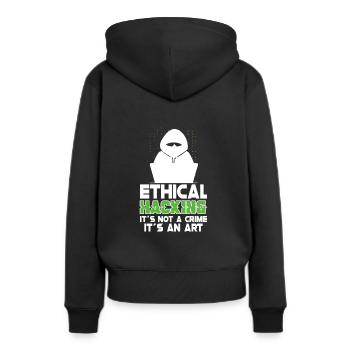 Analyste en piratage éthique Cybersécurité éthique - Sweat à capuche Premium bio Femme - noir - Dos - Julia (174cm)