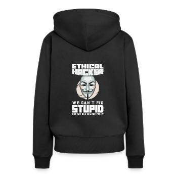 Analyste en piratage éthique Cybersécurité éthique - Sweat à capuche Premium bio Femme - noir - Dos - Julia (174cm)