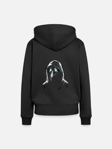 Gruseliger Halloween-horror-seuchendoktor - Dame Premium hoodie, økologisk bomuld - sort