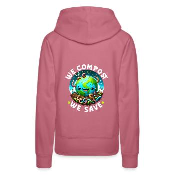 Lombriciculture Jardinage de vers de terre Vermiculture - Sweat à capuche Premium bio Femme - mauve - Dos - Isabella (175cm)