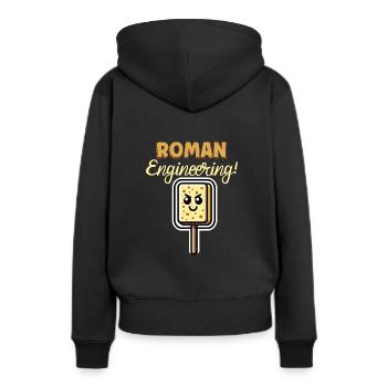 Lustiger Schwamm, Römische Geschichte, Badezimmer - Frauen Premium Bio Hoodie - Schwarz - Hinten - Julia (174cm)