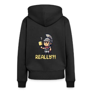 Lustiger Schwamm, Römische Geschichte, Badezimmer - Frauen Premium Bio Hoodie - Schwarz - Hinten - Julia (174cm)