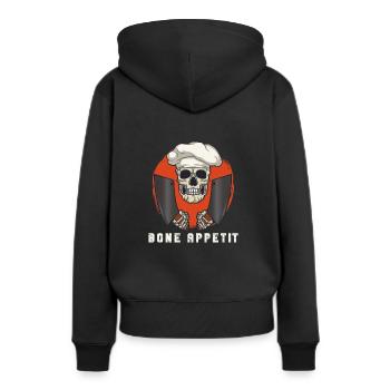 Coupe-viande Boucher Horreur Squelette Gore - Sweat à capuche Premium bio Femme - noir - Dos - Julia (174cm)