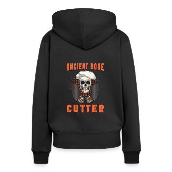 Coupe-viande Boucher Horreur Squelette Gore - Sweat à capuche Premium bio Femme - noir - Dos - Julia (174cm)