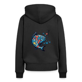 Puzzle Lover Jigzaw Puzzle Board Game Puzzler - Women’s Premium Organic Hoodie - black - Back - Julia (174cm)
