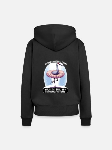 Sandhill Kranichliebhaber Vogelbeobachtung - Frauen Premium Bio Hoodie - Schwarz