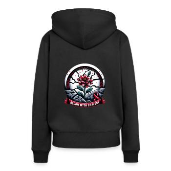 Schlaganfall-überlebende Schlaganfall-bewusstsein - Frauen Premium Bio Hoodie - Schwarz - Hinten - Julia (174cm)
