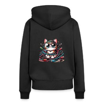 Analyste en piratage éthique Cybersécurité éthique - Sweat à capuche Premium bio Femme - noir - Dos - Julia (174cm)