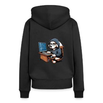 Analyste en piratage éthique Cybersécurité éthique - Sweat à capuche Premium bio Femme - noir - Dos - Julia (174cm)