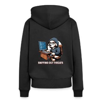 Analyste en piratage éthique Cybersécurité éthique - Sweat à capuche Premium bio Femme - noir - Dos - Julia (174cm)