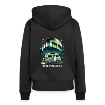 Polarlicht-aurora-verfolger Alaska Wilderness - Frauen Premium Bio Hoodie - Schwarz - Hinten - Julia (174cm)