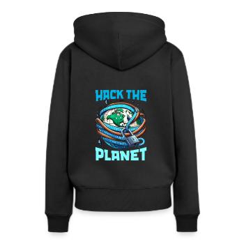 Analyste en piratage éthique Cybersécurité éthique - Sweat à capuche Premium bio Femme - noir - Dos - Julia (174cm)