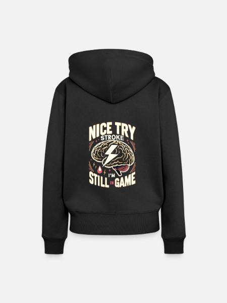 Schlaganfall-überlebende Schlaganfall-bewusstsein - Frauen Premium Bio Hoodie - Schwarz