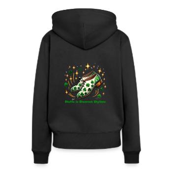 Danse irlandaise Tenue d'Irlande Musique irlandaise - Sweat à capuche Premium bio Femme - noir - Dos - Julia (174cm)