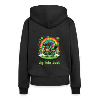 Danse irlandaise Tenue d'Irlande Musique irlandaise - Sweat à capuche Premium bio Femme - noir - Dos - Julia (174cm)