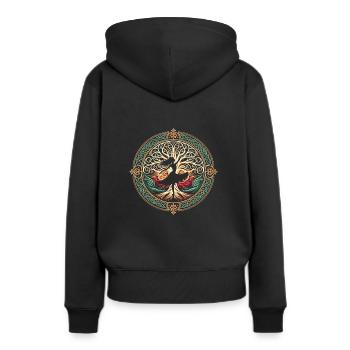 Danse irlandaise Irlande tenue musique irlandaise - Sweat à capuche Premium bio Femme - noir - Dos - Julia (174cm)