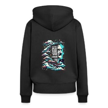 Fan d’Edgar Allan Poe, Littérature classique, - Sweat à capuche Premium bio Femme - noir - Dos - Julia (174cm)