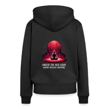 Rotlichttherapie Low-level-lasertherapie Für Die - Frauen Premium Bio Hoodie - Schwarz - Hinten - Julia (174cm)