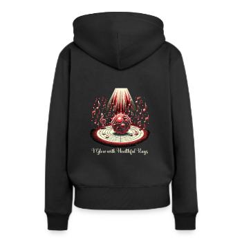 Rotlichttherapie Low-level-lasertherapie Für Die - Frauen Premium Bio Hoodie - Schwarz - Hinten - Julia (174cm)