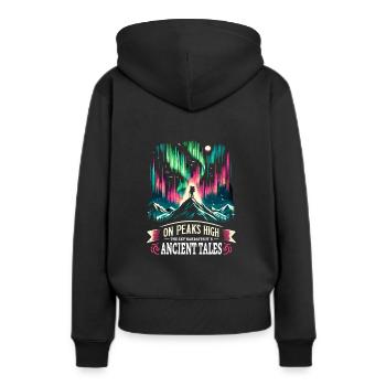 Polarlicht-aurora-verfolger Alaska Wilderness - Frauen Premium Bio Hoodie - Schwarz - Hinten - Julia (174cm)