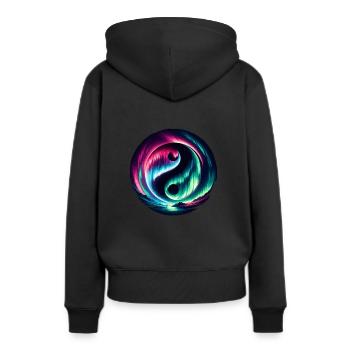 Polarlicht-aurora-verfolger Alaska Wilderness - Frauen Premium Bio Hoodie - Schwarz - Hinten - Julia (174cm)