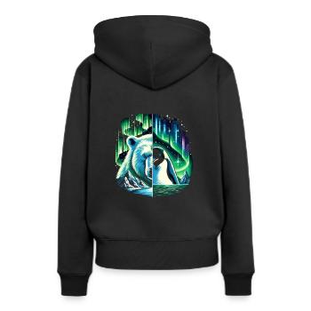 Polarlicht-aurora-verfolger Alaska Wilderness - Frauen Premium Bio Hoodie - Schwarz - Hinten - Julia (174cm)