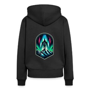 Polarlicht-aurora-verfolger Alaska Wilderness - Frauen Premium Bio Hoodie - Schwarz - Hinten - Julia (174cm)