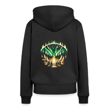 Polarlicht-aurora-verfolger Alaska Wilderness - Frauen Premium Bio Hoodie - Schwarz - Hinten - Julia (174cm)