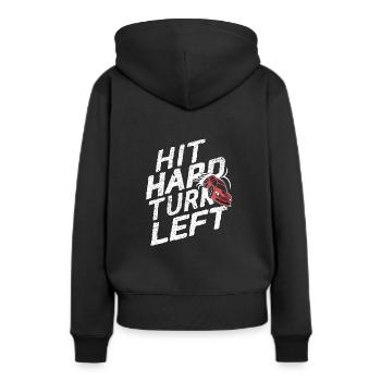 Demo Derby Demolition Derby Demolition Derby - Frauen Premium Bio Hoodie - Schwarz - Hinten - Julia (174cm)