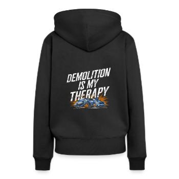 Demo Derby Demolition Derby Demolition Derby - Frauen Premium Bio Hoodie - Schwarz - Hinten - Julia (174cm)
