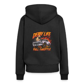 Demo Derby Demolition Derby Demolition Derby - Frauen Premium Bio Hoodie - Schwarz - Hinten - Julia (174cm)