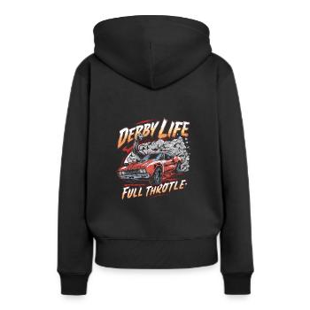 Demo Derby Demolition Derby Demolition Derby - Frauen Premium Bio Hoodie - Schwarz - Hinten - Julia (174cm)
