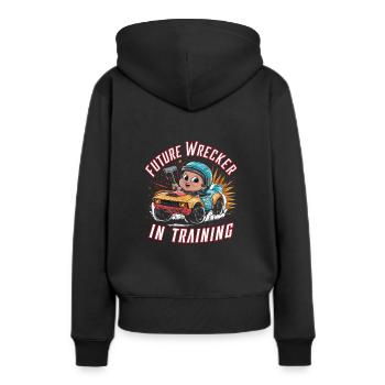 Demo Derby Demolition Derby Demolition Derby - Frauen Premium Bio Hoodie - Schwarz - Hinten - Julia (174cm)