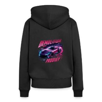 Demo Derby Demolition Derby Demolition Derby - Frauen Premium Bio Hoodie - Schwarz - Hinten - Julia (174cm)
