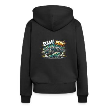 Demo Derby Demolition Derby Demolition Derby - Frauen Premium Bio Hoodie - Schwarz - Hinten - Julia (174cm)