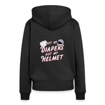 Demo Derby Demolition Derby Demolition Derby - Frauen Premium Bio Hoodie - Schwarz - Hinten - Julia (174cm)