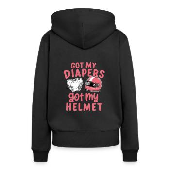 Derby de démonstration Derby de démolition Derby de démolition - Sweat à capuche Premium bio Femme - noir - Dos - Julia (174cm)
