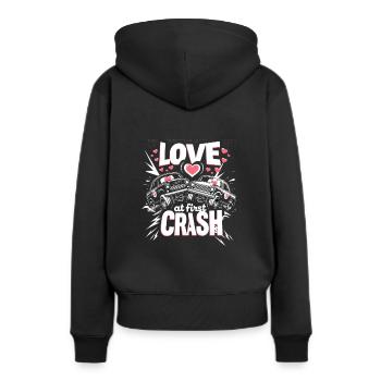 Demo Derby Demolition Derby Demolition Derby - Frauen Premium Bio Hoodie - Schwarz - Hinten - Julia (174cm)