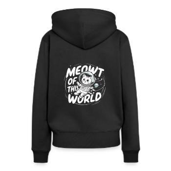 Chat, Astronaute, Astronomie, Système Solaire Externe - Sweat à capuche Premium bio Femme - noir - Dos - Julia (174cm)